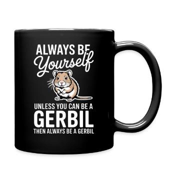 Mongolische Rennratte Sprüche Rennmaus Geschenk - Tasse einfarbig - Schwarz - Rechts