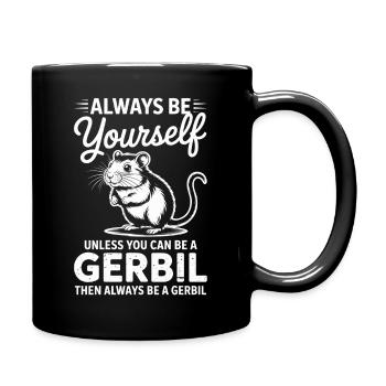 Mongolische Rennratte Sprüche Rennmaus Geschenk - Tasse einfarbig - Schwarz - Rechts