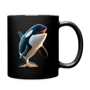 Orca Schwertwal Wal Killerwal Meerestiere Orcas - Tasse einfarbig - Schwarz - Rechts