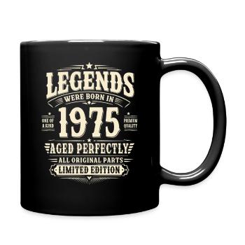 51. Geburtstag Geschenk Mann 1975 Vintage Retro - Tasse einfarbig - Schwarz - Rechts
