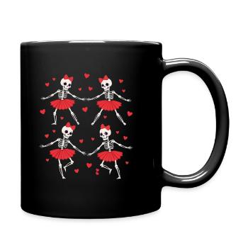 Skeletttänze im roten Tutu - Tasse einfarbig - Schwarz - Rechts