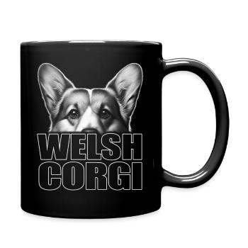 welsh_corgi_Font_Fashion - Tasse einfarbig - Schwarz - Rechts