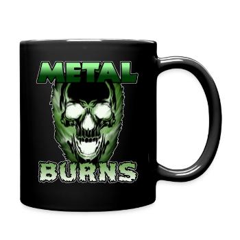 Toxisch Grüner Schädel Metal Burns - Tasse einfarbig - Schwarz - Rechts