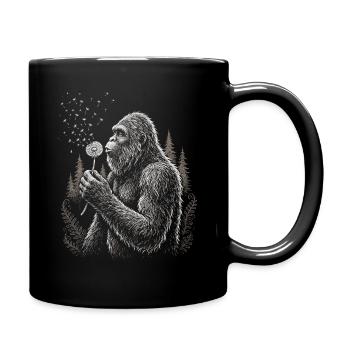 Bigfoot, Pusteblume, Löwenzahn, Naturliebhaber - Tasse einfarbig - Schwarz - Rechts