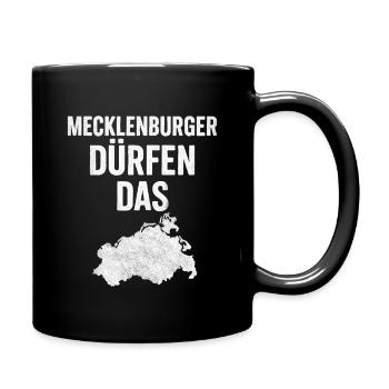 Mecklenburg Dürfen Das - Tasse einfarbig - Schwarz - Rechts