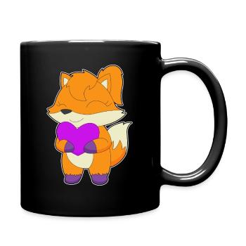 Fuchs Herz - Tasse einfarbig - Schwarz - Rechts
