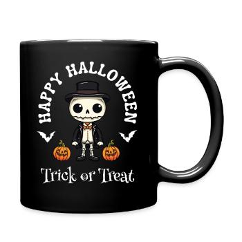Happy Halloween Skelett Trick Or Treat Geschenk - Tasse einfarbig - Schwarz - Rechts