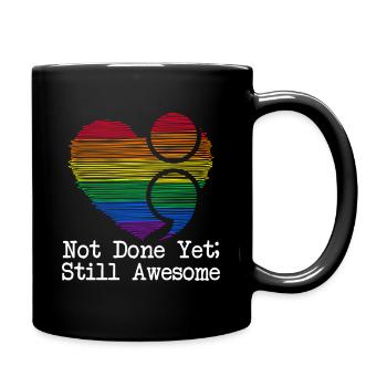 Semi Colon Still Awesome Semicolon - Tasse einfarbig - Schwarz - Rechts