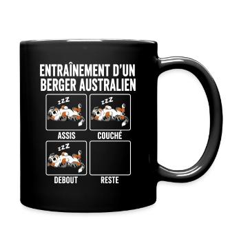 Chien Entraînement Berger Australien - Mug uni - noir - Droite