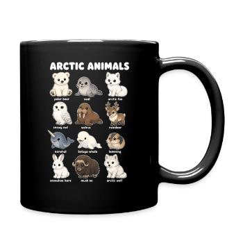 Arctic Animals Cute Wildlife Map Polar Bear - Full Colour Mug - black - Right