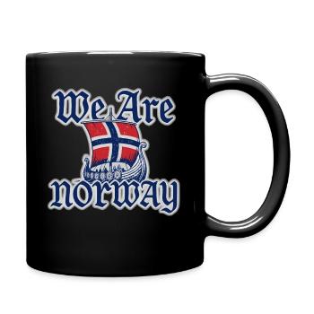 Norway Viking Boat Flag - Full Colour Mug - black - Right