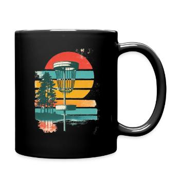 Retro Fairway Disc Golf Starter Set Geschenkidee - Tasse einfarbig - Schwarz - Rechts