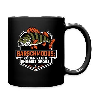 Barschmodus – Barschangler Raubfisch Spruch - Tasse einfarbig - Schwarz - Rechts