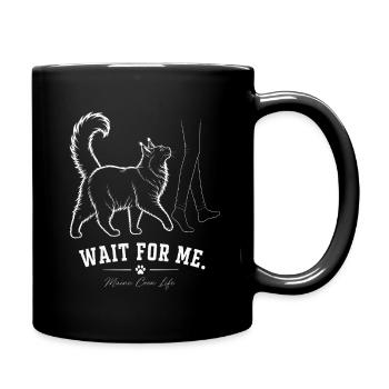 Maine Coon – Wait For Me - Full Colour Mug - black - Right