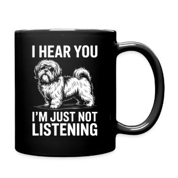 Lhasa Apso Drôle, Cadeau Lhasa Apso - Mug uni - noir - Droite