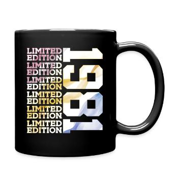 LIMITED EDITION 1981 - 45 YEARS - 45TH BIRTHDAY - Full Colour Mug - black - Right