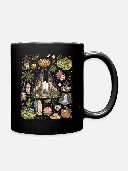 Bali | Tempel, Tropen & Fernweh - Tasse einfarbig - Schwarz