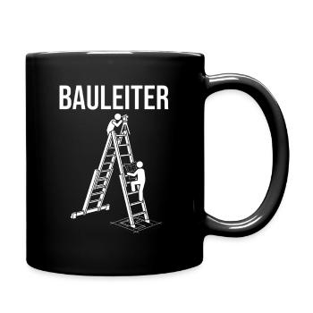 Bauleiter Bauwesen Lustiges Strichmännchen - Tasse einfarbig - Schwarz - Rechts