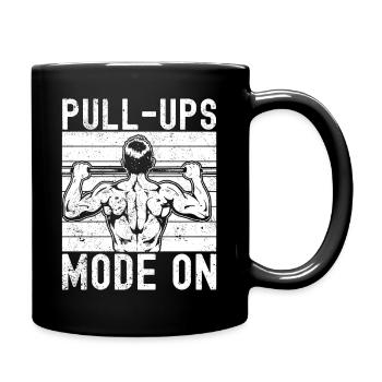 Gym Junkies Pull-Ups Mode On Calisthenics Fitness - Tasse einfarbig - Schwarz - Rechts