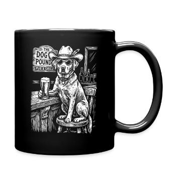 Cowboy Dog Beer Funny Labrador - Tasse einfarbig - Schwarz - Rechts