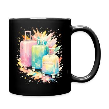 Reisekoffer Pastel Colour Splash Art - Tasse einfarbig - Schwarz - Rechts