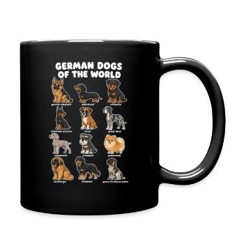  Deutsche Hunderassen-diagramm Niedliche - Tasse einfarbig - Schwarz - Rechts