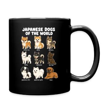 Japanese Dog Breed Chart Cute - Full Colour Mug - black - Right