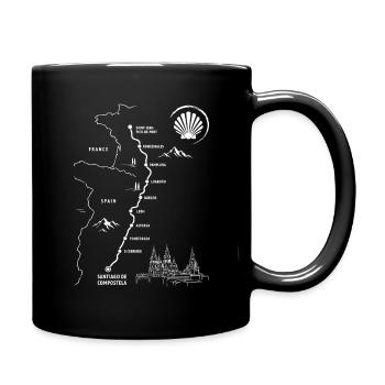 Pilgern Jakobsweg | Camino | Frankreich Spanien - Tasse einfarbig - Schwarz - Rechts