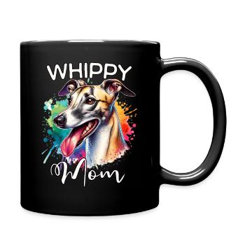 Windhund Mama - Tasse einfarbig - Schwarz - Rechts