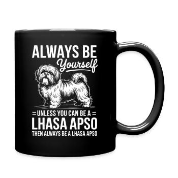 Lhasa Apso Drôle, Cadeau Lhasa Apso - Mug uni - noir - Droite