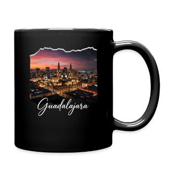 Nächtliche Guadalajara Skyline - Tasse einfarbig - Schwarz - Rechts