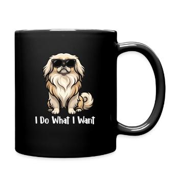 I Do What I Want - Pekingese Mom Peke Dog Dad - Full Colour Mug - black - Right