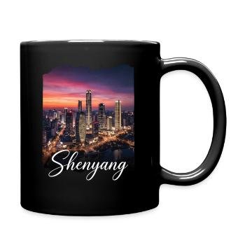 Shenyang Night City Skyline - Full Colour Mug - black - Right