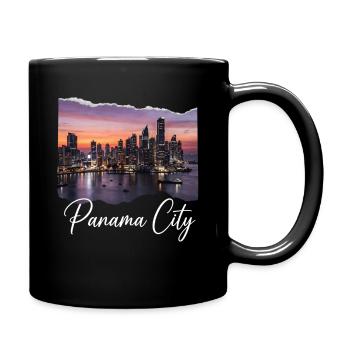 Panama City Skyline Sunset - Full Colour Mug - black - Right