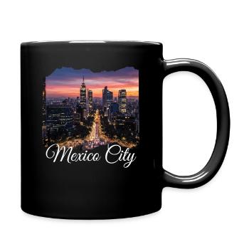 Mexico City Night Skyline - Full Colour Mug - black - Right