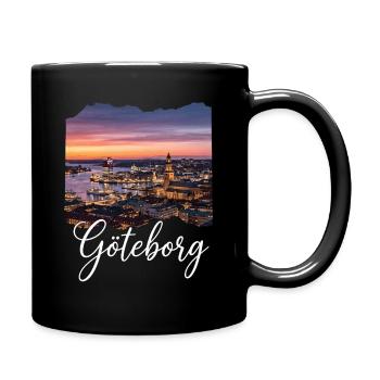 Göteborg Skyline Sonnenuntergang - Tasse einfarbig - Schwarz - Rechts