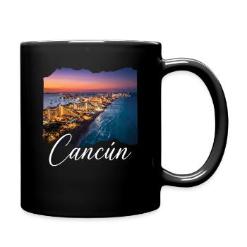 Cancún Sonnenuntergang Küstenlinie - Tasse einfarbig - Schwarz - Rechts