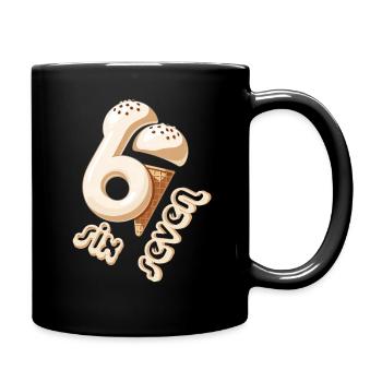 67 Sixth Birthday IceCream Cone - Full Colour Mug - black - Right