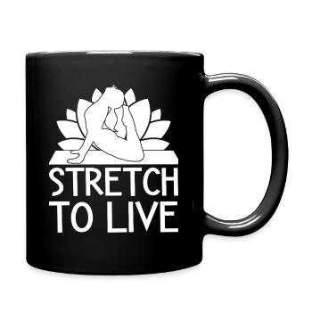 Pilates Enthusiasts Stretch To Live Pilates - Full Colour Mug - black - Right