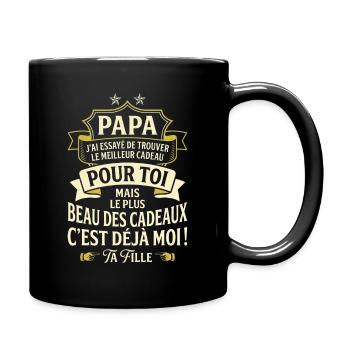 Cadeau Humour Papa De Fille - Mug uni - noir - Droite