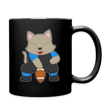 Cat American Football - Full Colour Mug - black - Right