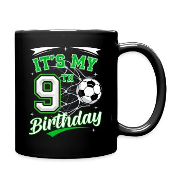 Its My 9th Birthday Soccer Boys 9 Years Birthday 9 - Full Colour Mug - black - Right