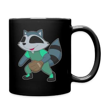 Raccoon Baseball Baseball Glove - Full Colour Mug - black - Right