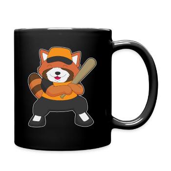 Roter Panda Baseball Baseballschläger - Tasse einfarbig - Schwarz - Rechts