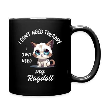 Ragdoll Cat Therapy - Full Colour Mug - black - Right