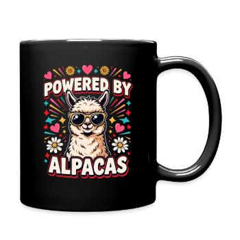 Powered By Alpacas Alpaca Fan Llama Lovers - Full Colour Mug - black - Right