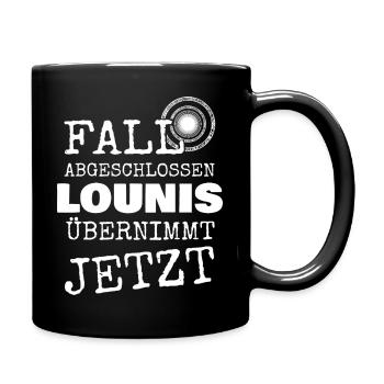 Distressed Deutsch Schriftzug Jetzt Übernimmt - Tasse einfarbig - Schwarz - Rechts