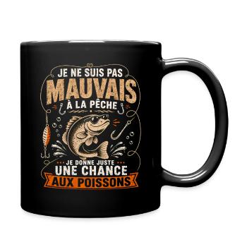 Pêche Humour Poisson Malicieux Cadeau Pêcheur - Mug uni - noir - Droite