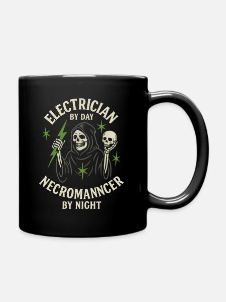 Electrician Necromancer - Full Colour Mug - black