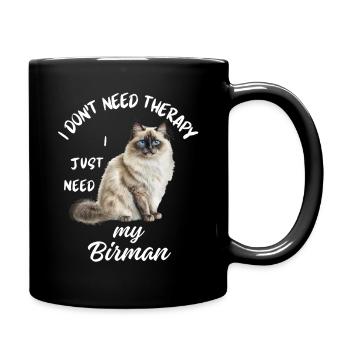 Birman Cat Therapy - Full Colour Mug - black - Right